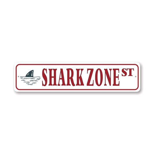 Shark Street Metal Sign