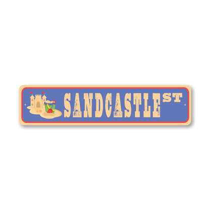 Sandcastle Street Metal Sign