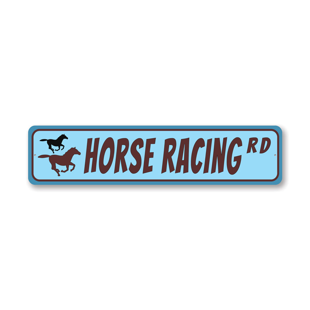 Horse Racing Street Metal Sign