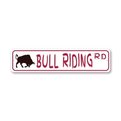 Bull Riding Street Metal Sign