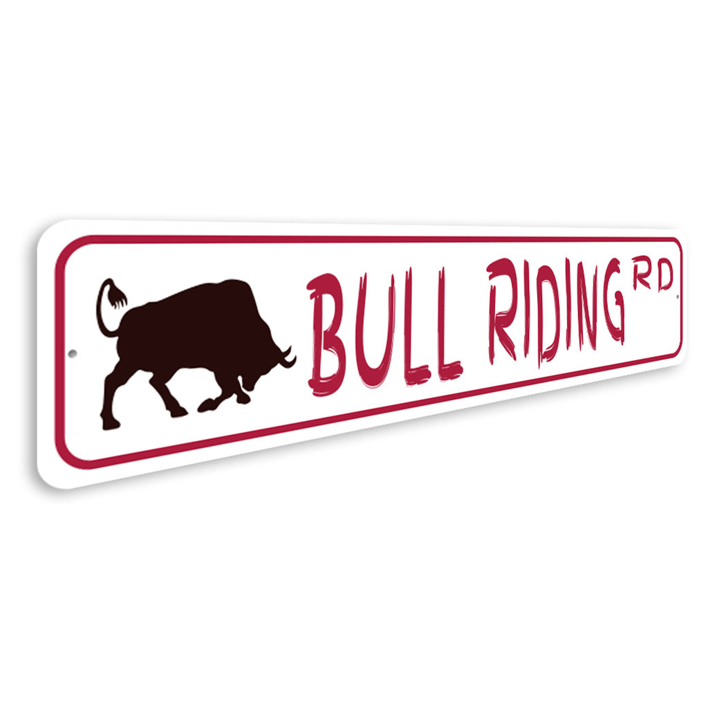 Bull Riding Street Sign