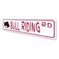 Bull Riding Street Sign