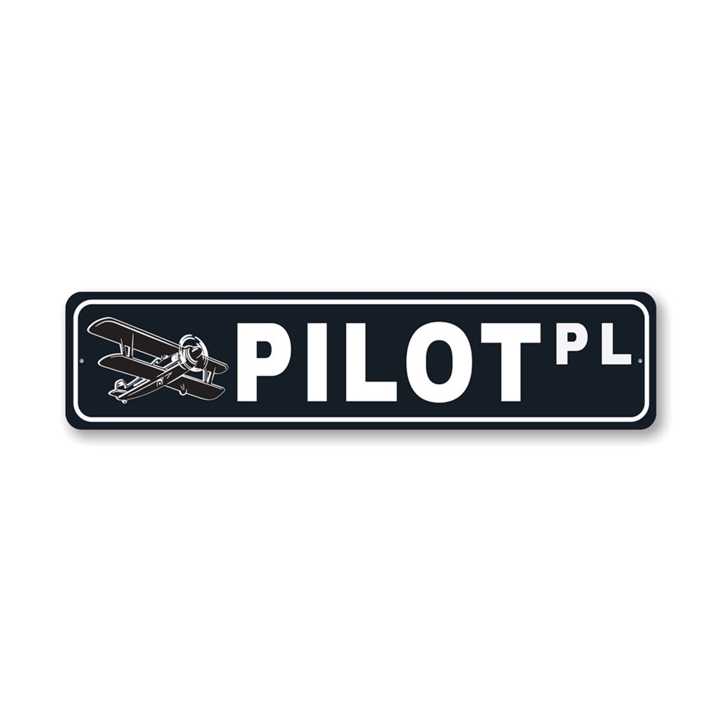 Pilot Street Metal Sign