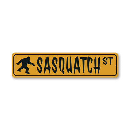 Sasquatch Street Metal Sign