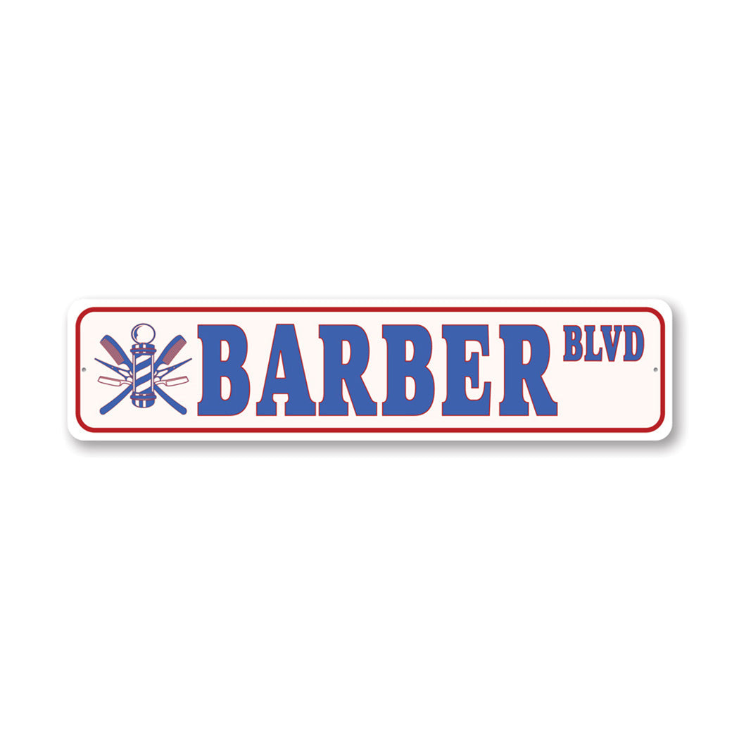 Barber Street Metal Sign