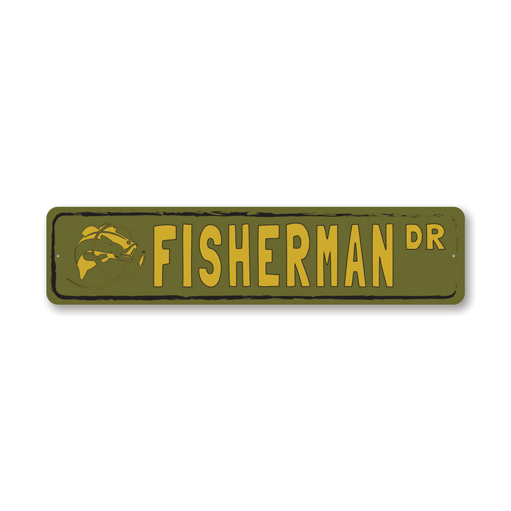 Fisherman Street Metal Sign