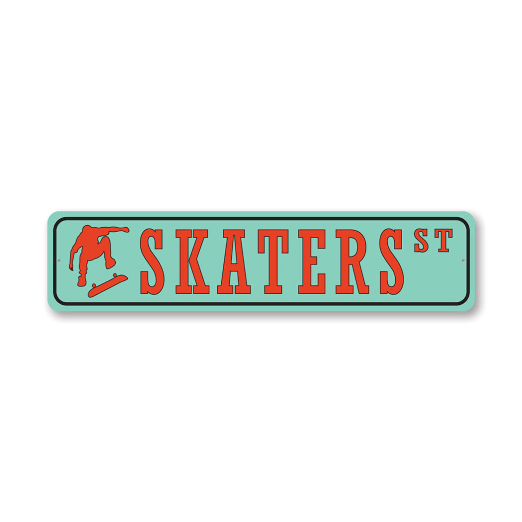 Skaters Street Metal Sign