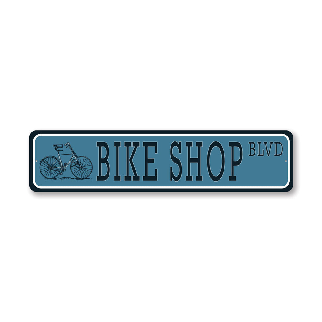 Bike Shop Street Metal Sign