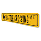 Cattle Crossing Street Sign