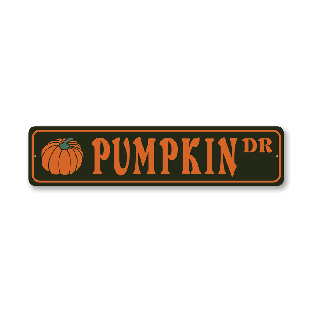 Pumpkin Street Metal Sign