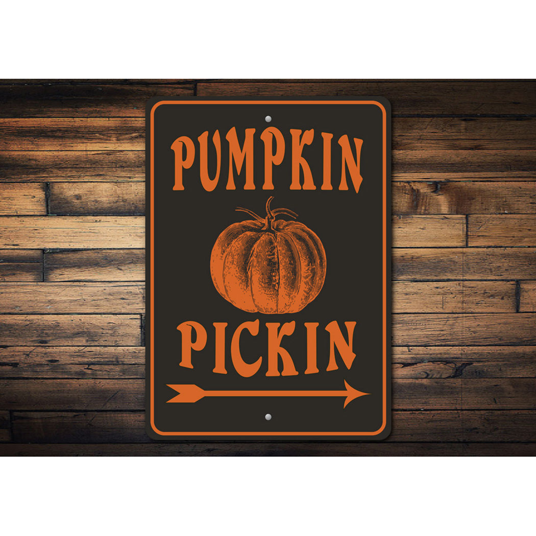 Pumpkin Pickin This Way Sign