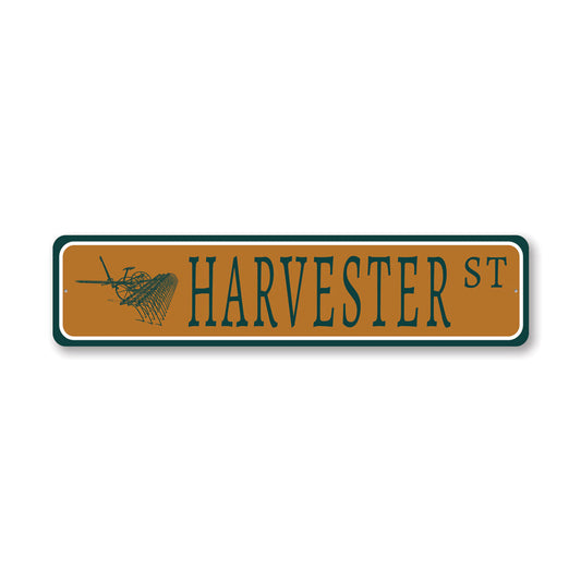 Harvester Street Metal Sign