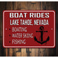 Boat Rides Lake Sign