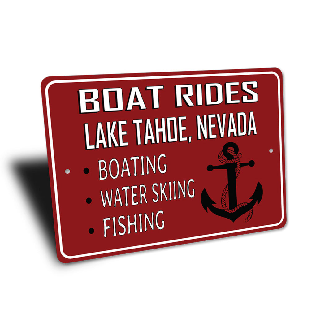 Boat Rides Lake Sign