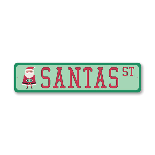 Santa Street Metal Sign