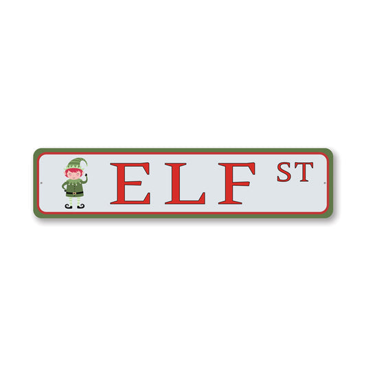 Elf Street Metal Sign