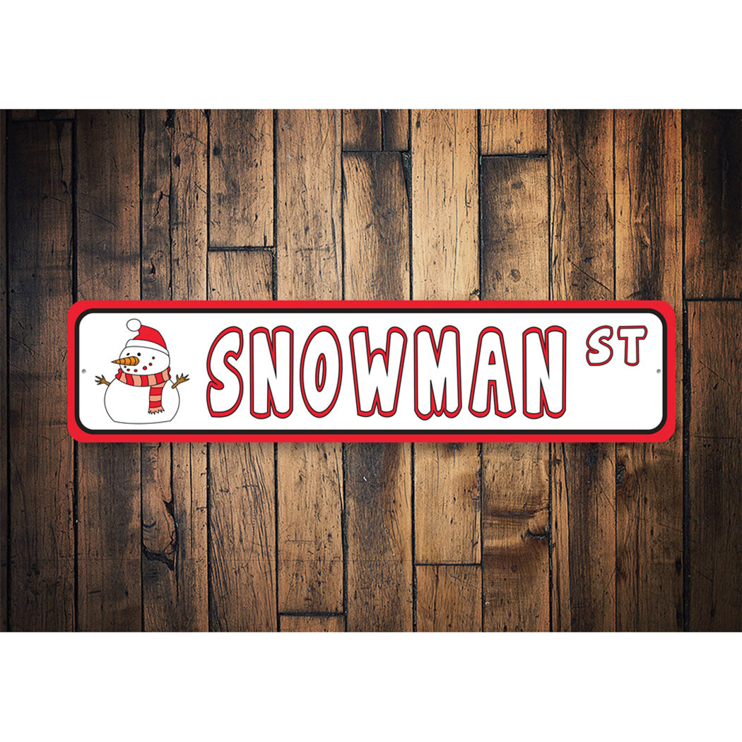 Snowman Street Sign