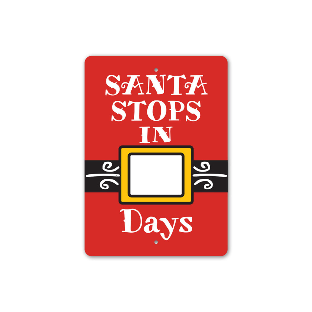 Santa Christmas Countdown Sign