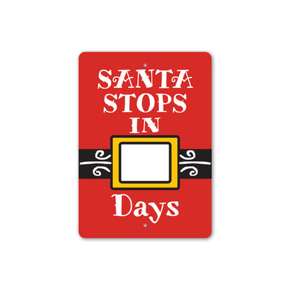 Santa Christmas Countdown Sign