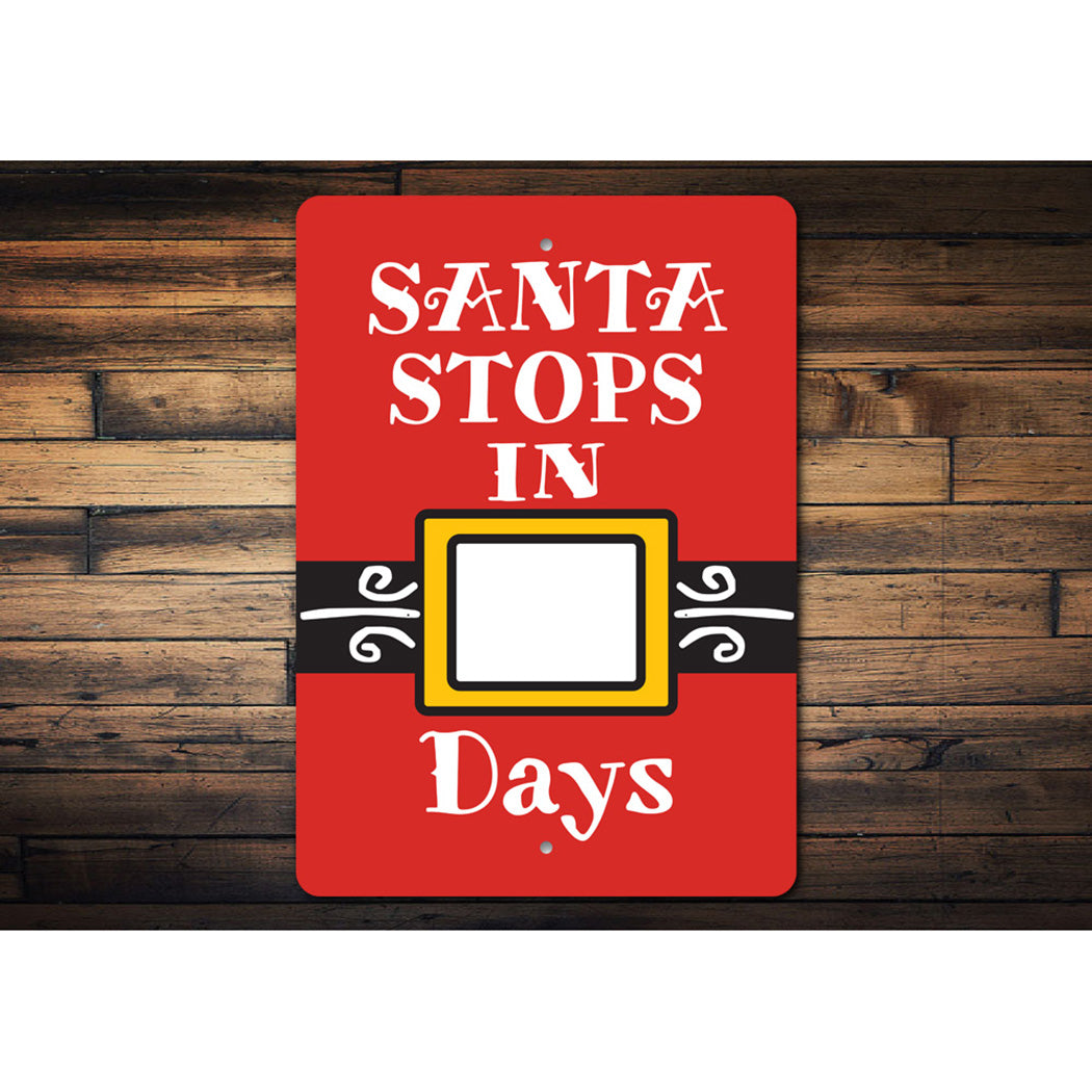 Santa Christmas Countdown Sign