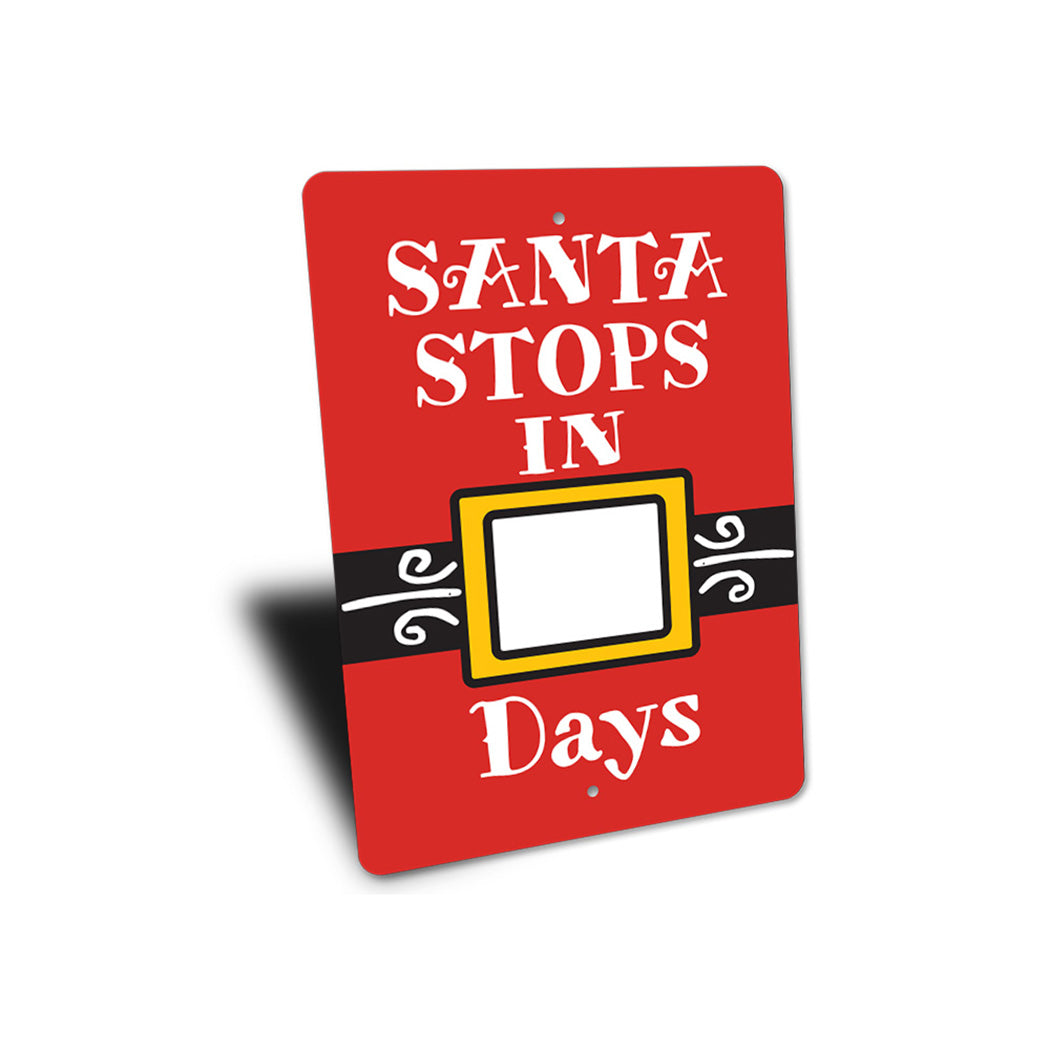 Santa Christmas Countdown Sign