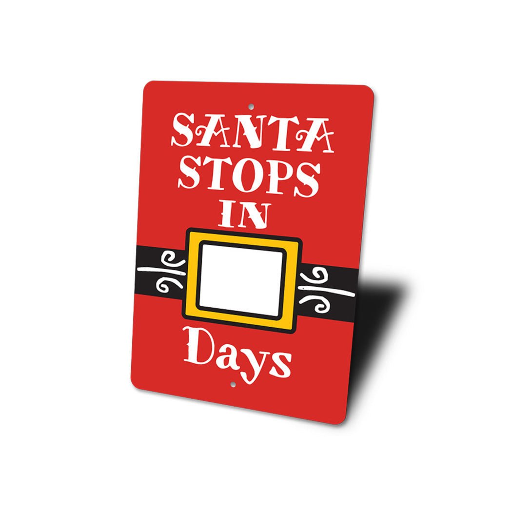 Santa Christmas Countdown Sign