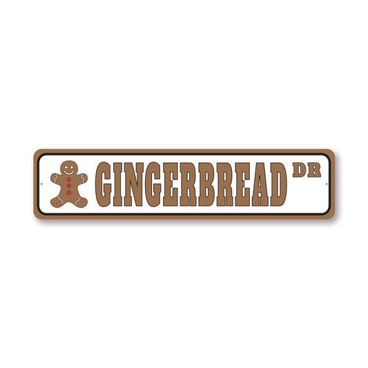 Gingerbread Street Metal Sign