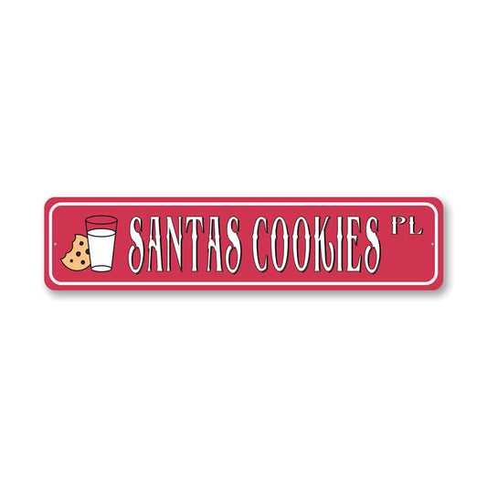 Santa's Cookies Street Metal Sign