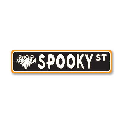Spooky Street Metal Sign
