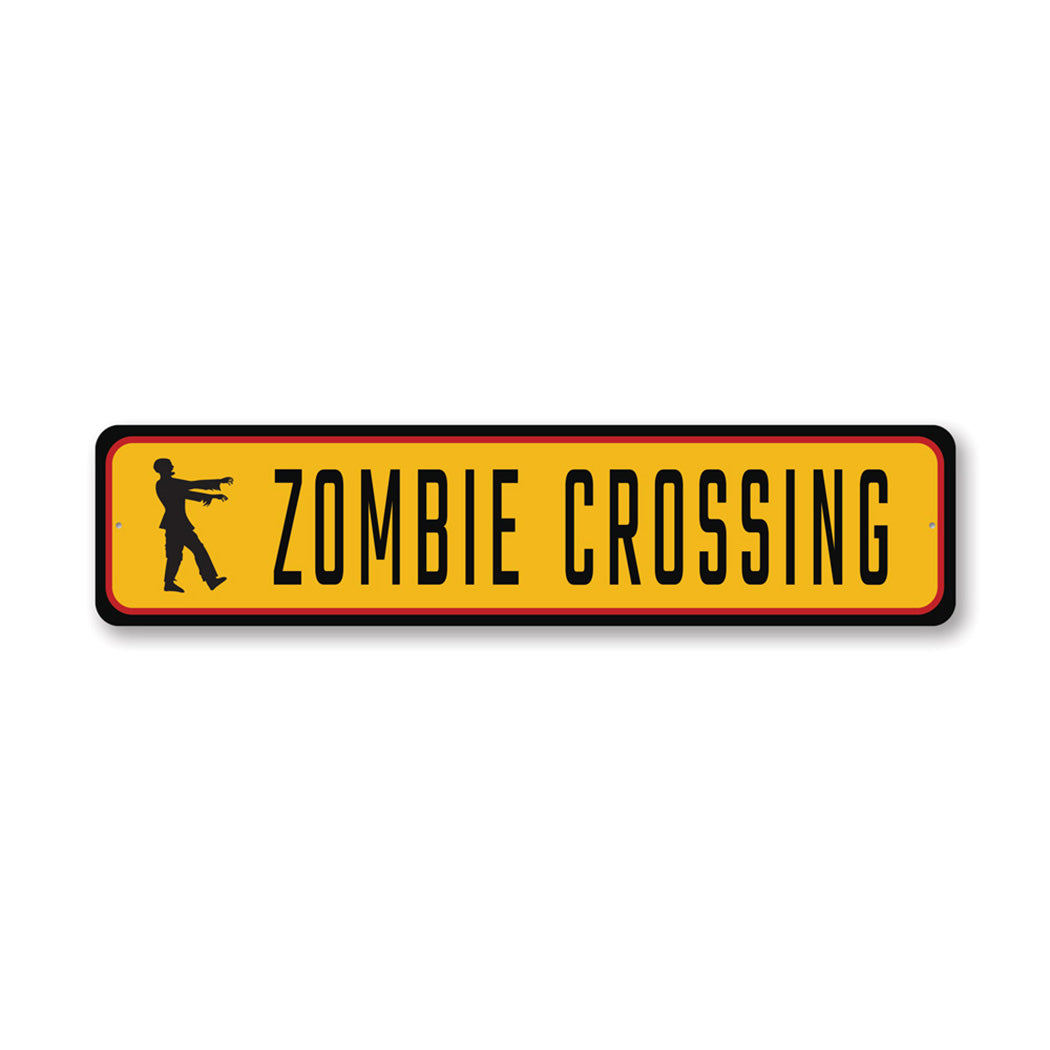 Zombie Crossing Street Metal Sign