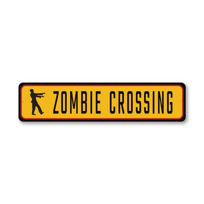 Zombie Crossing Street Metal Sign