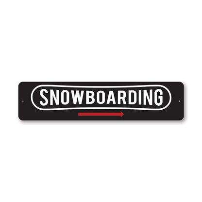 Snowboarding Arrow Metal Sign