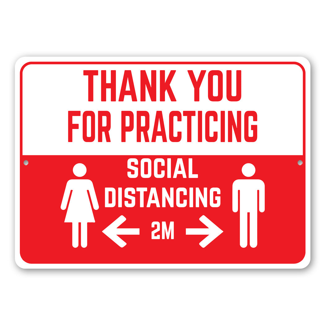Practicing Social Distance Sign