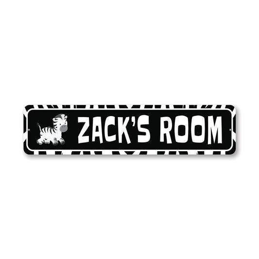 Kid Zebra Room Metal Sign Metal Sign