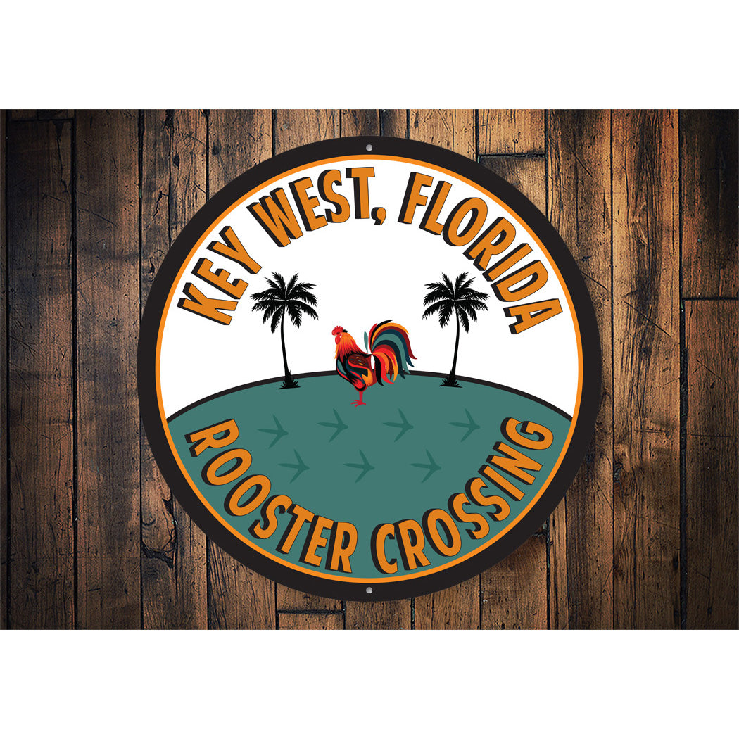 Key West Circle Rooster Sign