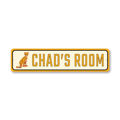 Kid Cheetach Room Metal Sign