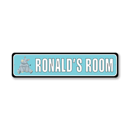 Kid Rhino Room Metal Sign