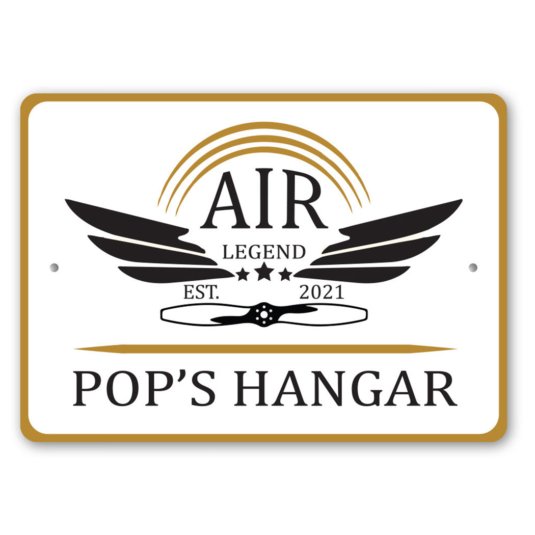 Air Legend Pops Hangar Sign