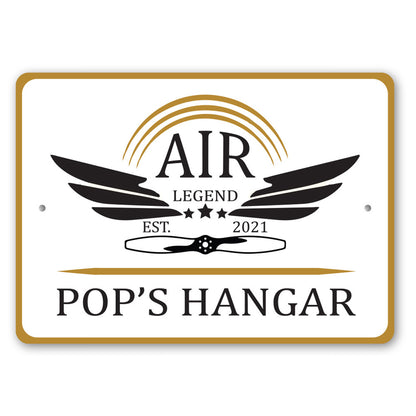 Air Legend Pops Hangar Sign