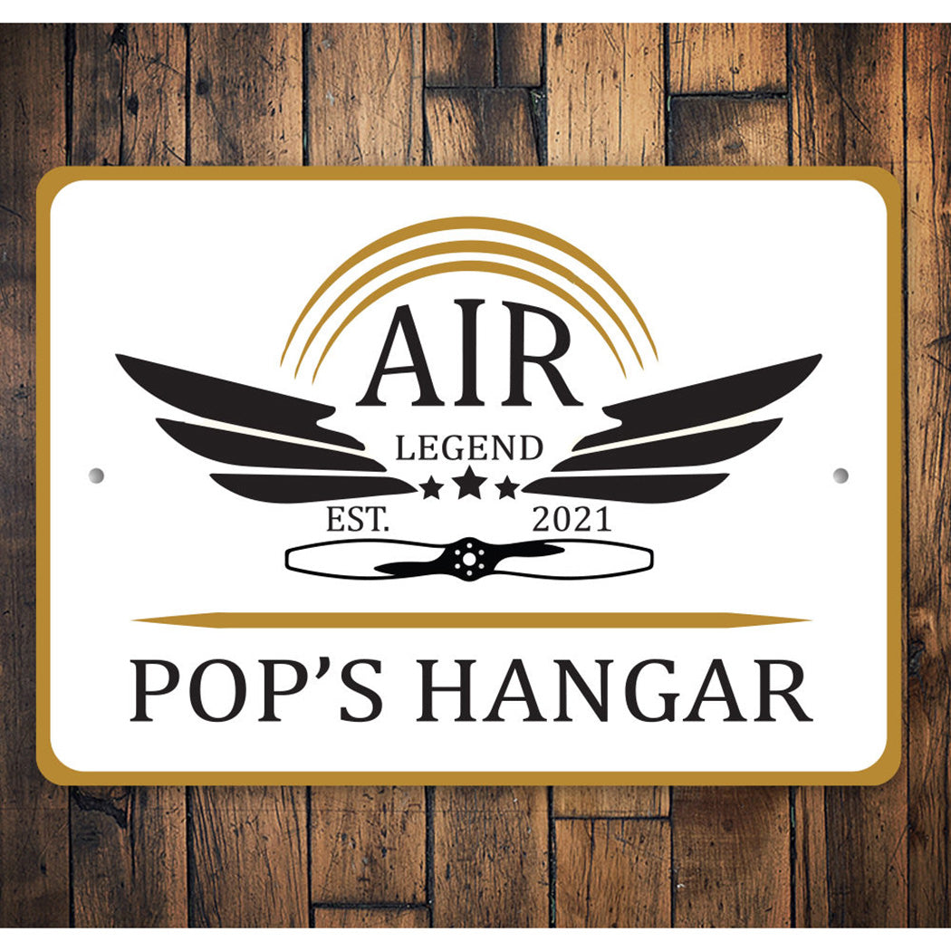 Air Legend Pops Hangar Sign