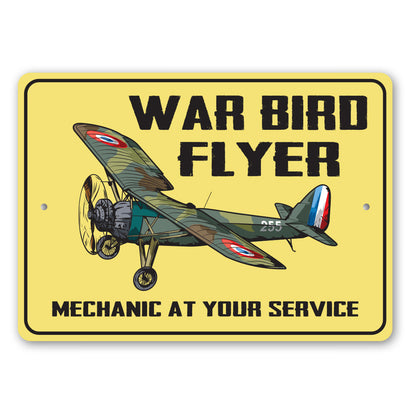 War Bird Flyer Mechanic Sign