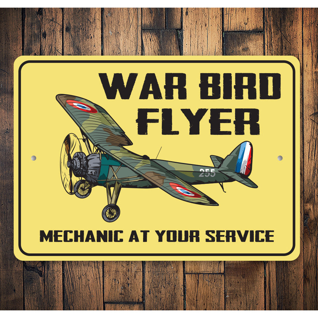 War Bird Flyer Mechanic Sign