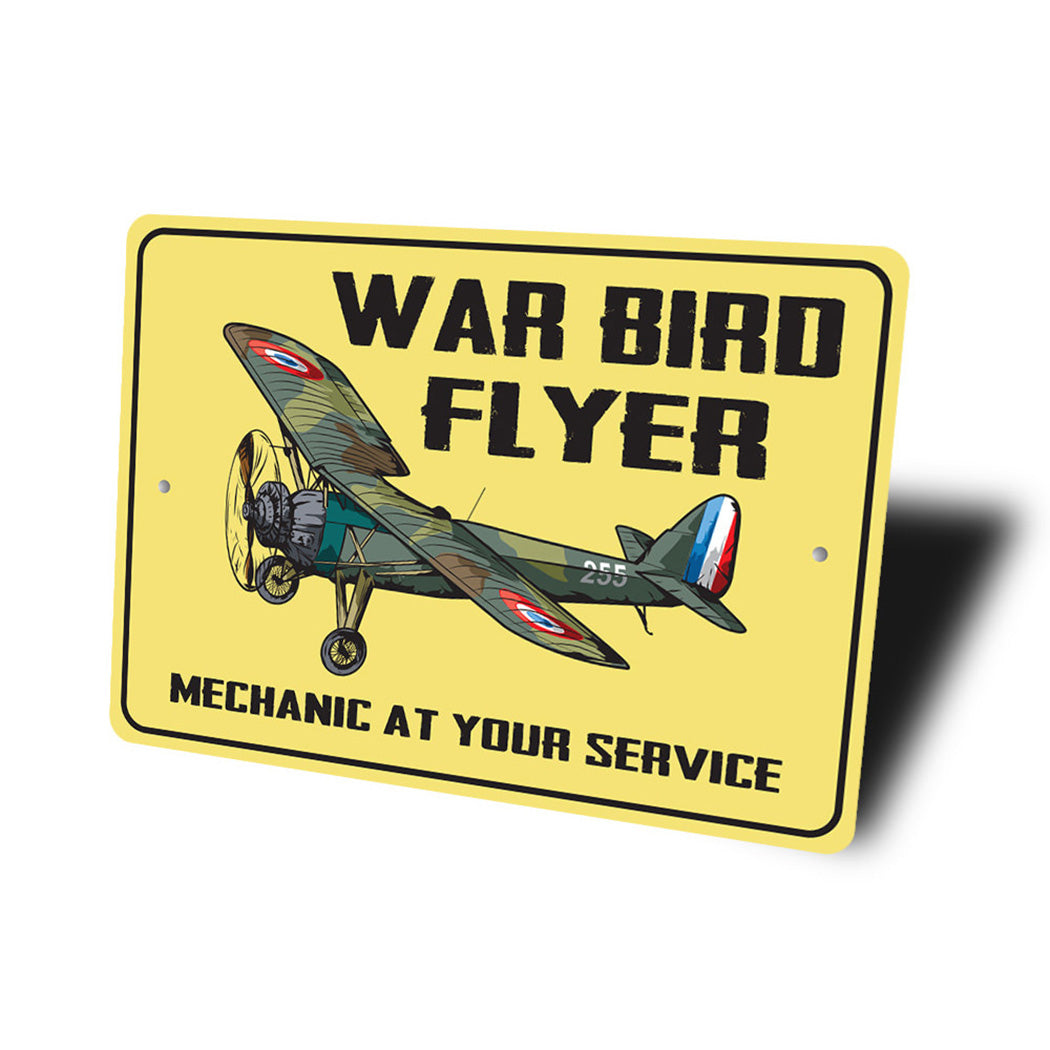 War Bird Flyer Mechanic Sign