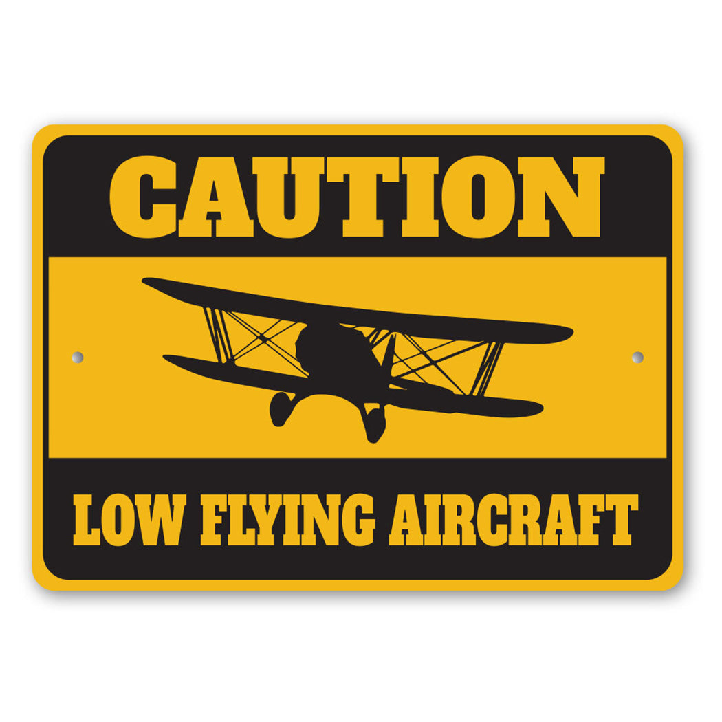 Caution Low Flying Aircraft Sign