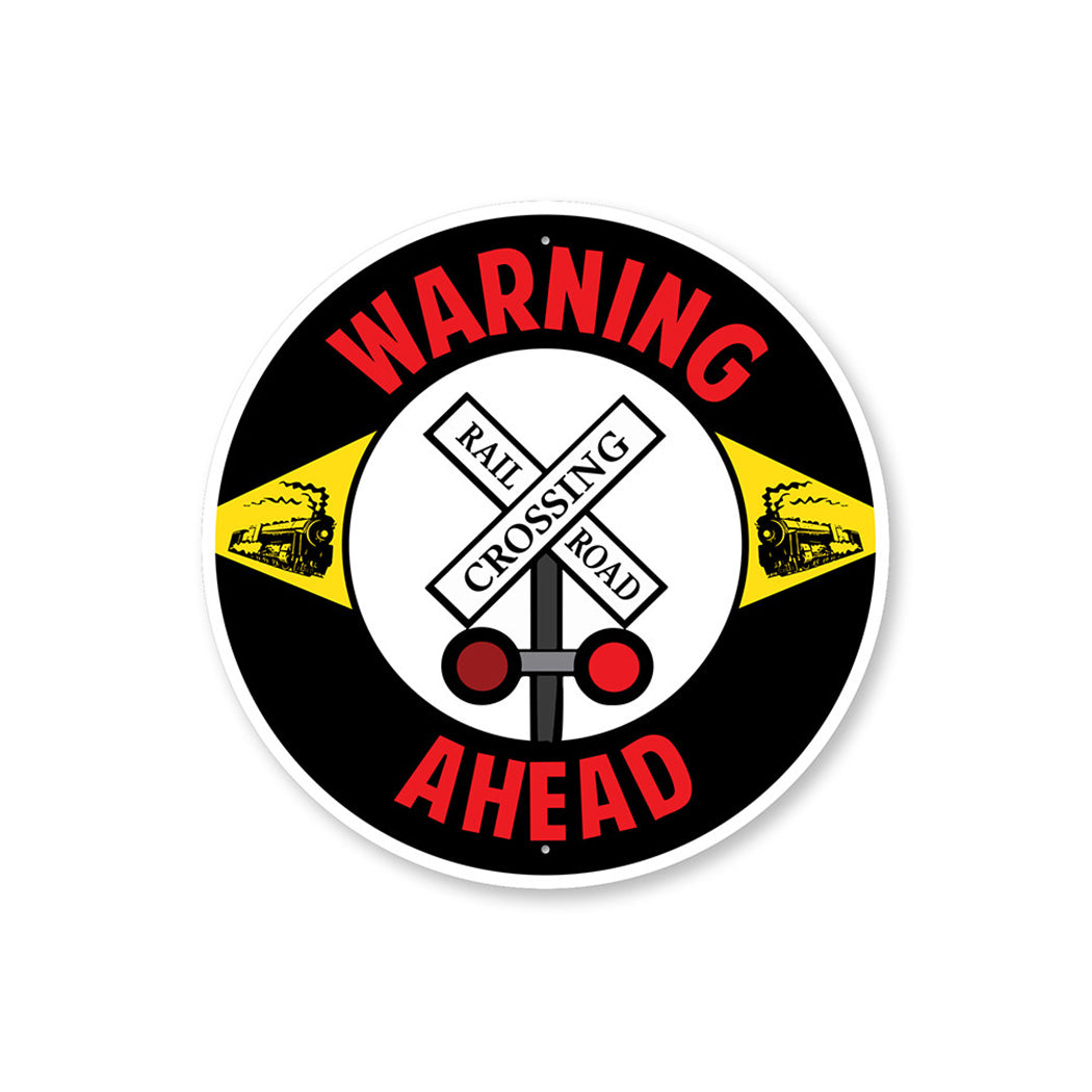 Warning Ahead Railroad Crossing Sign