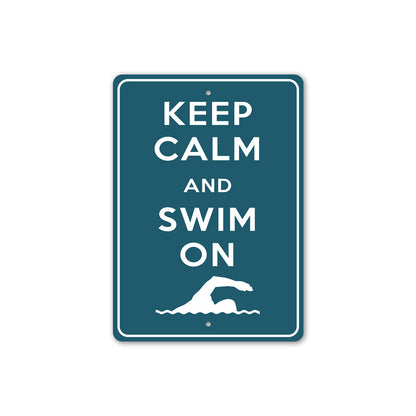 Keep Calm Swim On Sign