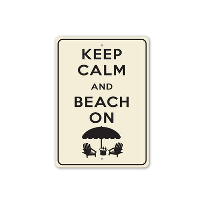 Keep Calm Beach On Sign