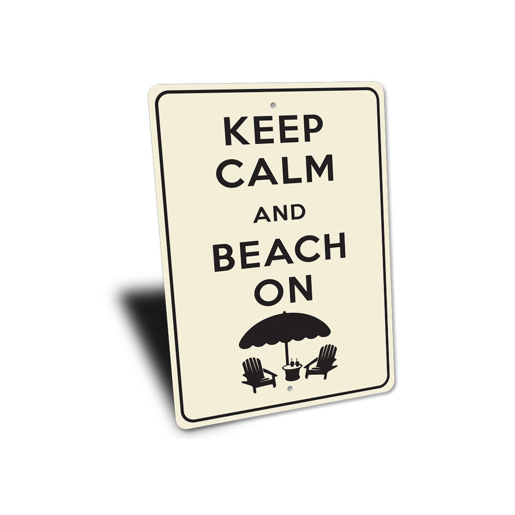 Keep Calm Beach On Sign