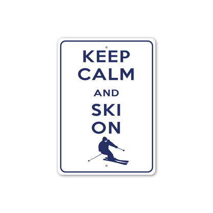 Keep Calm Ski On Sign