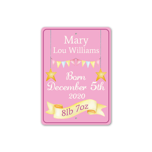 Girl Baby Birth Date Sign